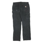 CARHARTT Mens Black Cotton Blend Regular Fit Straight Leg Trousers W36 L32