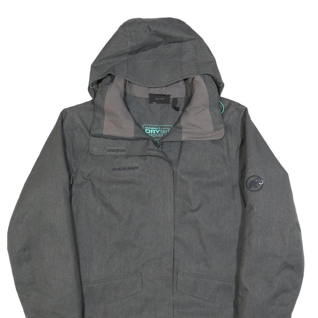 MAMMUT Womens Grey Outdoor Jacket M Polyester Blend Zip Hooded Regular Fit