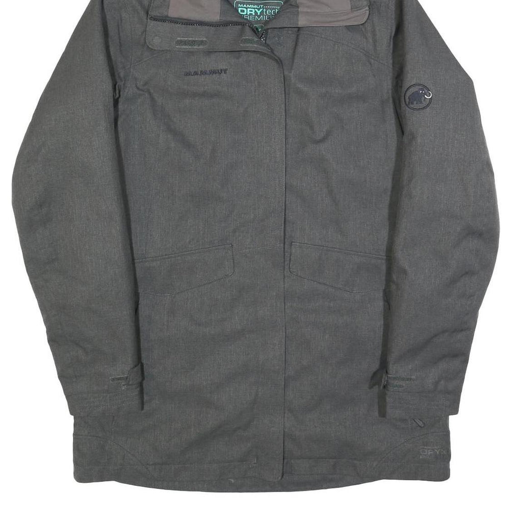 MAMMUT Womens Grey Outdoor Jacket M Polyester Blend Zip Hooded Regular Fit