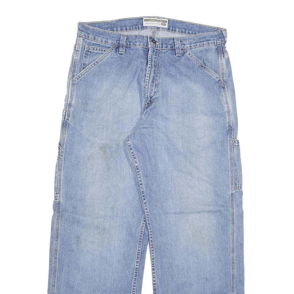 DENVER HAYES Mens Jeans Blue Relaxed Straight Denim Medium W34 L32 Casual