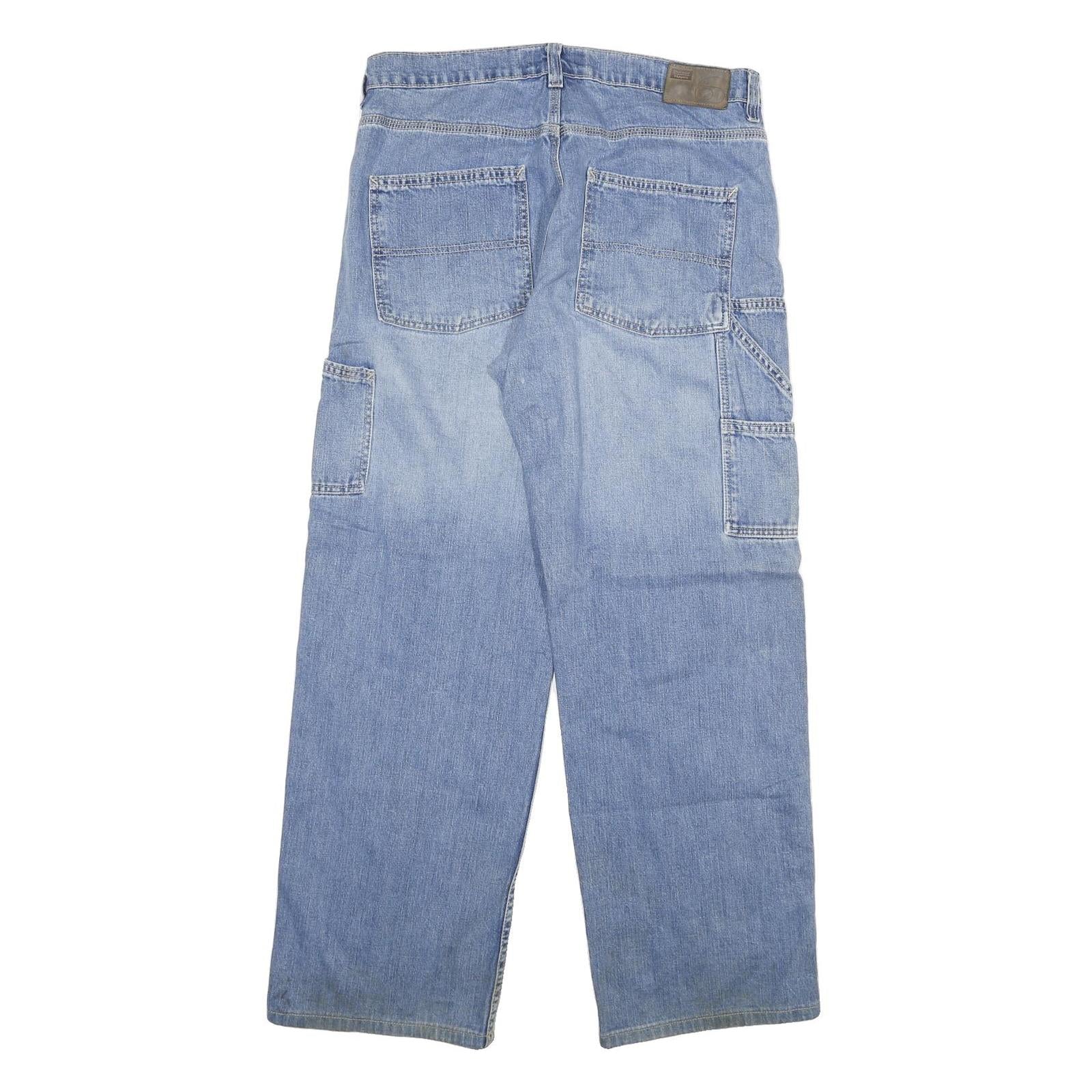 DENVER HAYES Mens Jeans Blue Relaxed Straight Denim Medium W34 L32 Casual