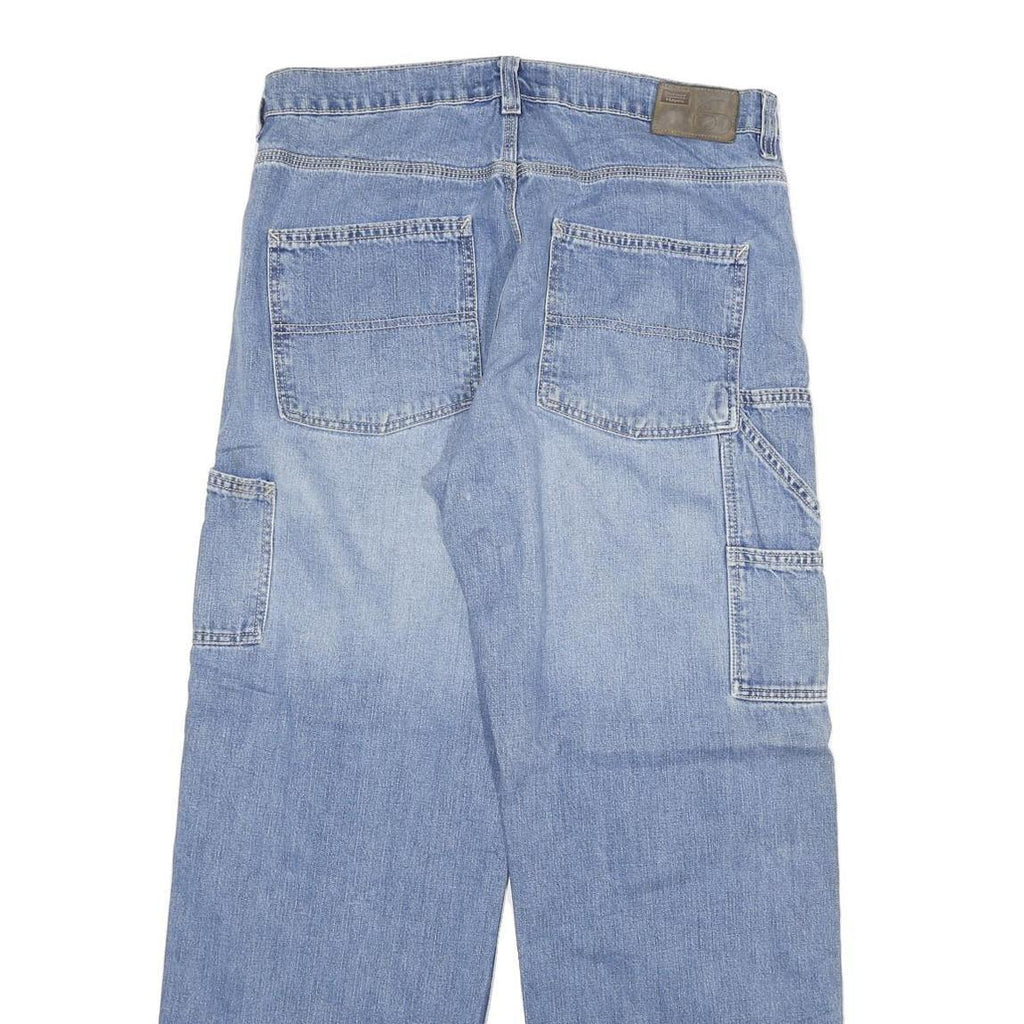 DENVER HAYES Mens Jeans Blue Relaxed Straight Denim Medium W34 L32 Casual