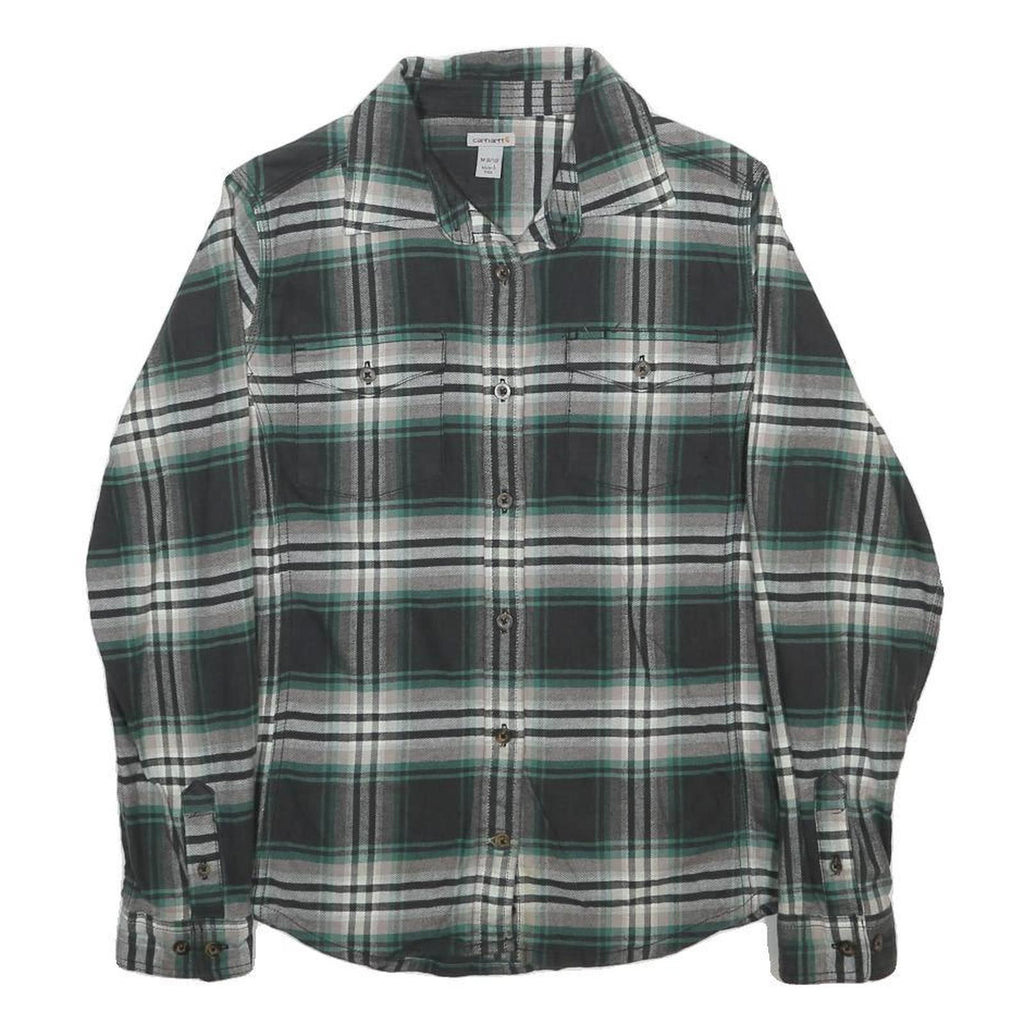 CARHARTT Womens Green Black & White Checked Cotton Blend Shirt M Casual Workwear