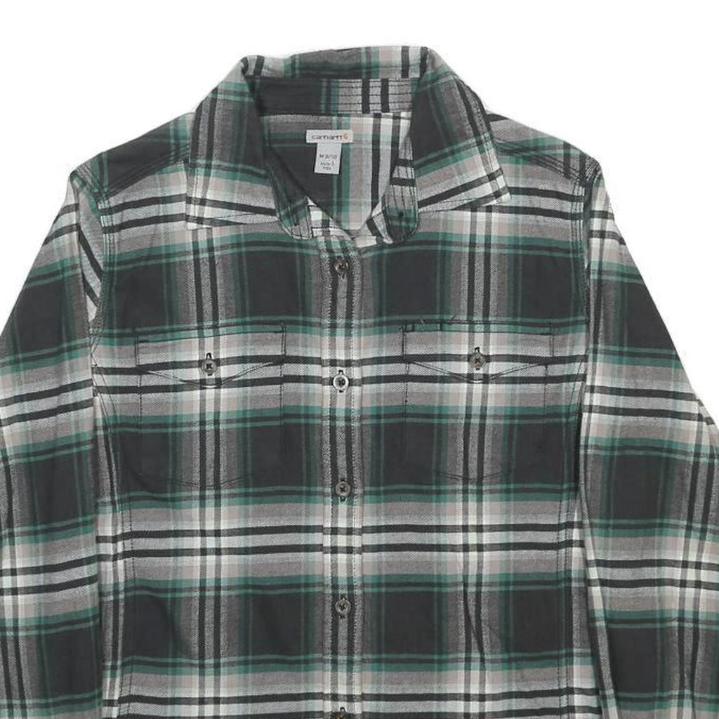 CARHARTT Womens Green Black & White Checked Cotton Blend Shirt M Casual Workwear