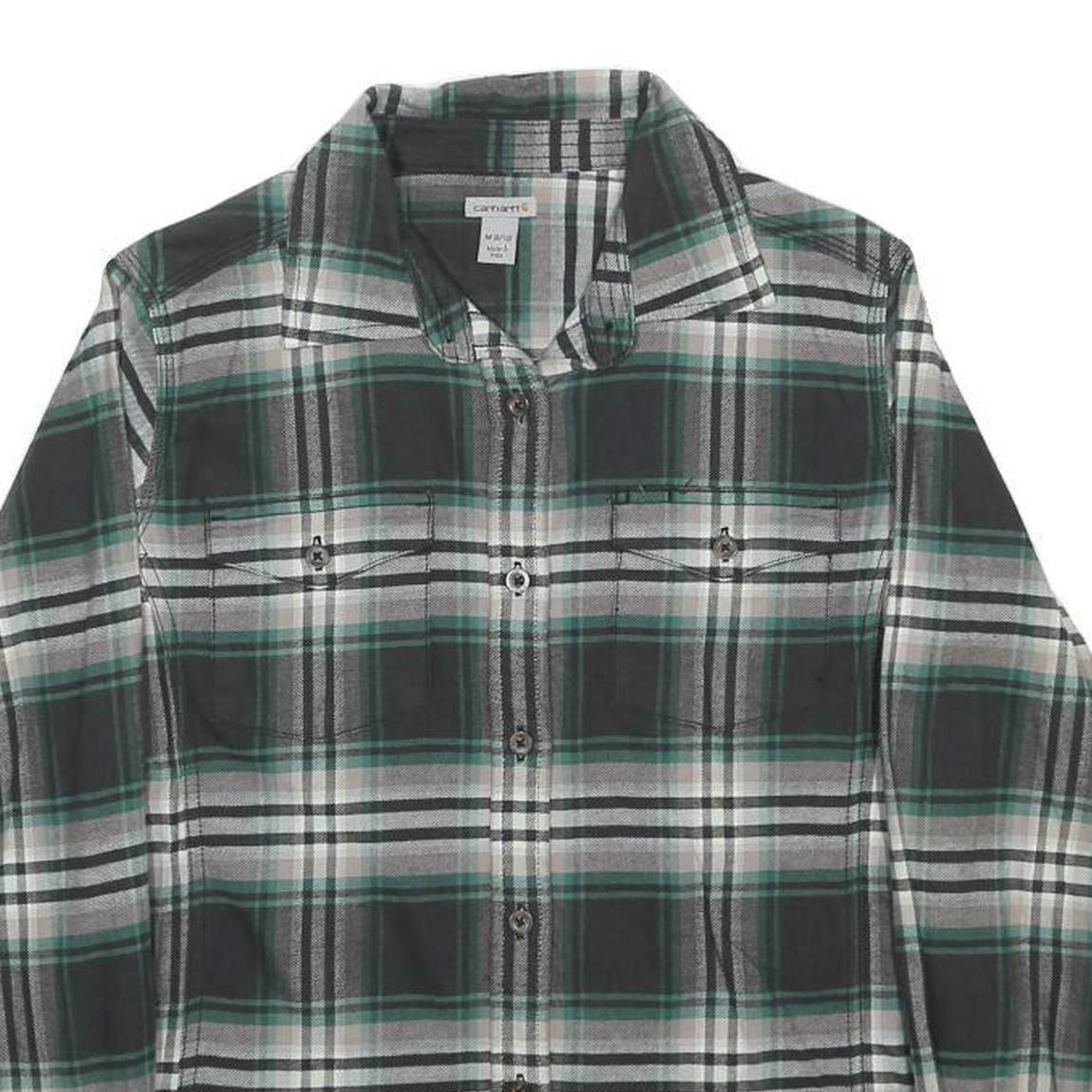 CARHARTT Womens Green Black & White Checked Cotton Blend Shirt M Casual Workwear