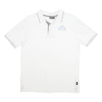 KAPPA Mens White Short Sleeve Plain Polo Shirt M Cotton Casual Basic