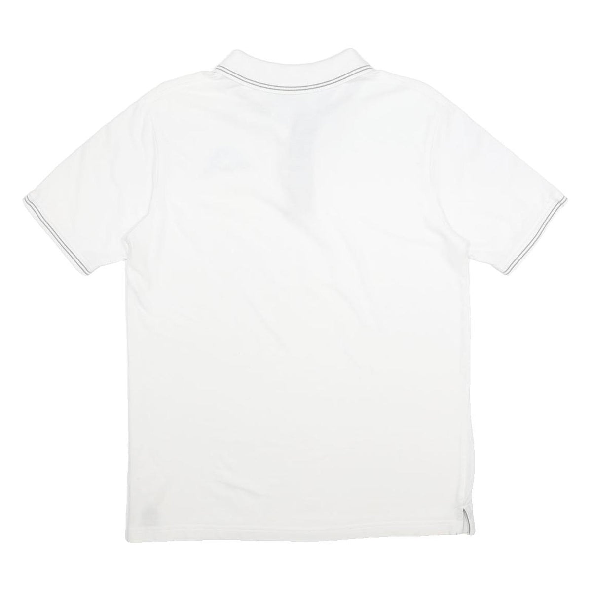 KAPPA Mens White Short Sleeve Plain Polo Shirt M Cotton Casual Basic