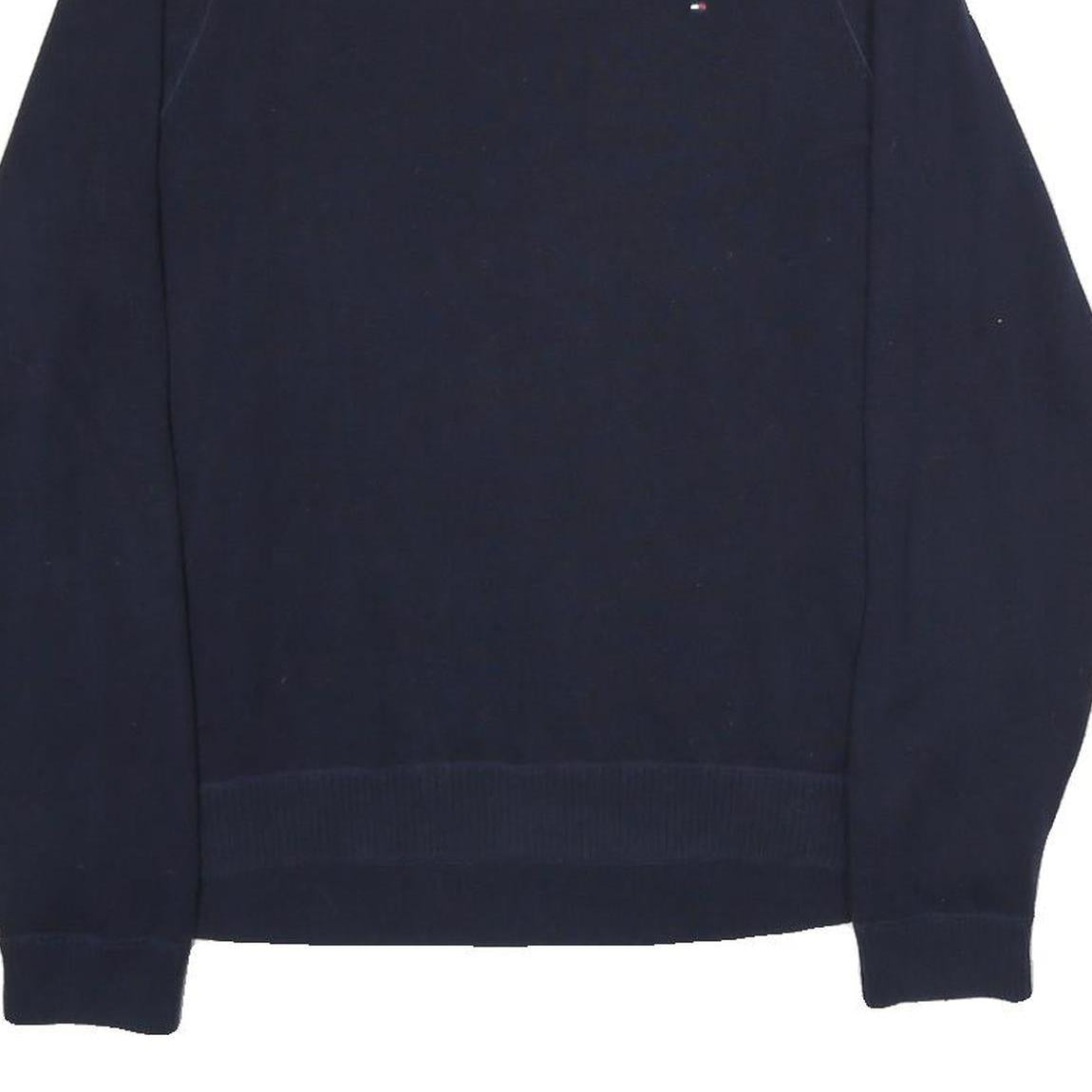 TOMMY HILFIGER Mens Navy Plain Cotton Crew Neck Basic Knit Jumper M Casual