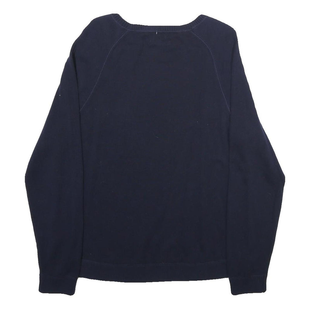 TOMMY HILFIGER Mens Navy Plain Cotton Crew Neck Basic Knit Jumper M Casual