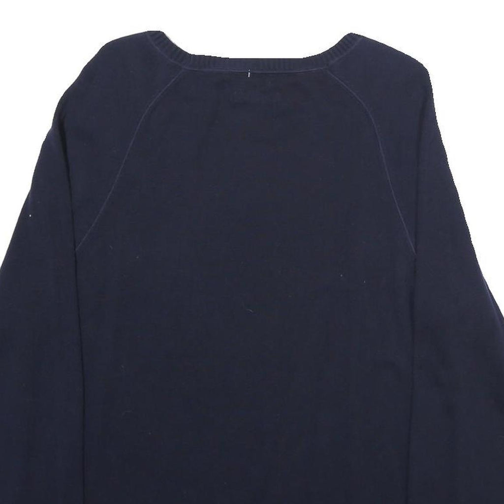 TOMMY HILFIGER Mens Navy Plain Cotton Crew Neck Basic Knit Jumper M Casual