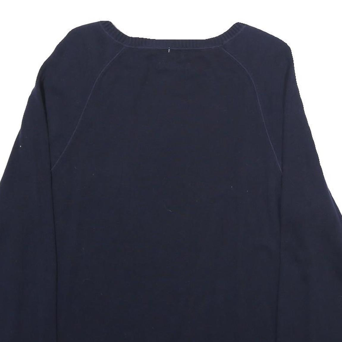 TOMMY HILFIGER Mens Navy Plain Cotton Crew Neck Basic Knit Jumper M Casual