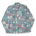 KANTAROS Mens Green & Red Check Pattern Cotton Blend Shirt S Long Sleeve Button