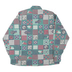 KANTAROS Mens Green & Red Check Pattern Cotton Blend Shirt S Long Sleeve Button