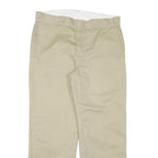DICKIES Mens Regular Fit Beige Cotton Blend Trousers W34 L28 Classic Zip Closure