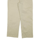 DICKIES Mens Regular Fit Beige Cotton Blend Trousers W34 L28 Classic Zip Closure