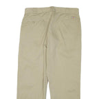 DICKIES Mens Regular Fit Beige Cotton Blend Trousers W34 L28 Classic Zip Closure