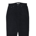 CORNICHE Mens Cotton Blend Black Relaxed Straight Trousers W34 L28 Casual Zip