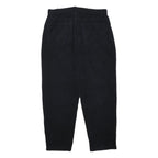 CORNICHE Mens Cotton Blend Black Relaxed Straight Trousers W34 L28 Casual Zip