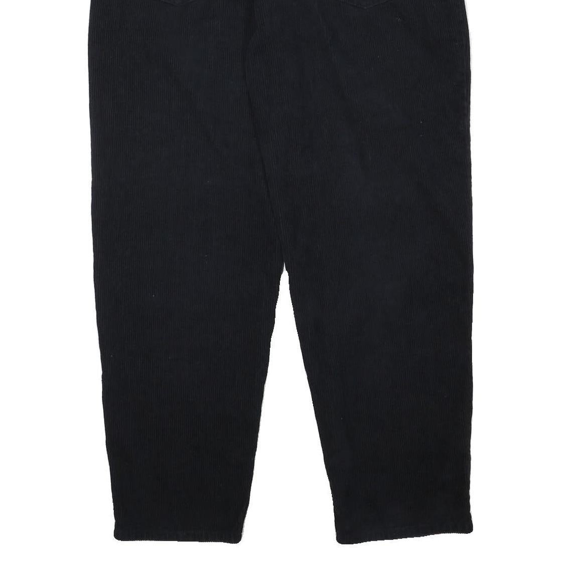 CORNICHE Mens Cotton Blend Black Relaxed Straight Trousers W34 L28 Casual Zip