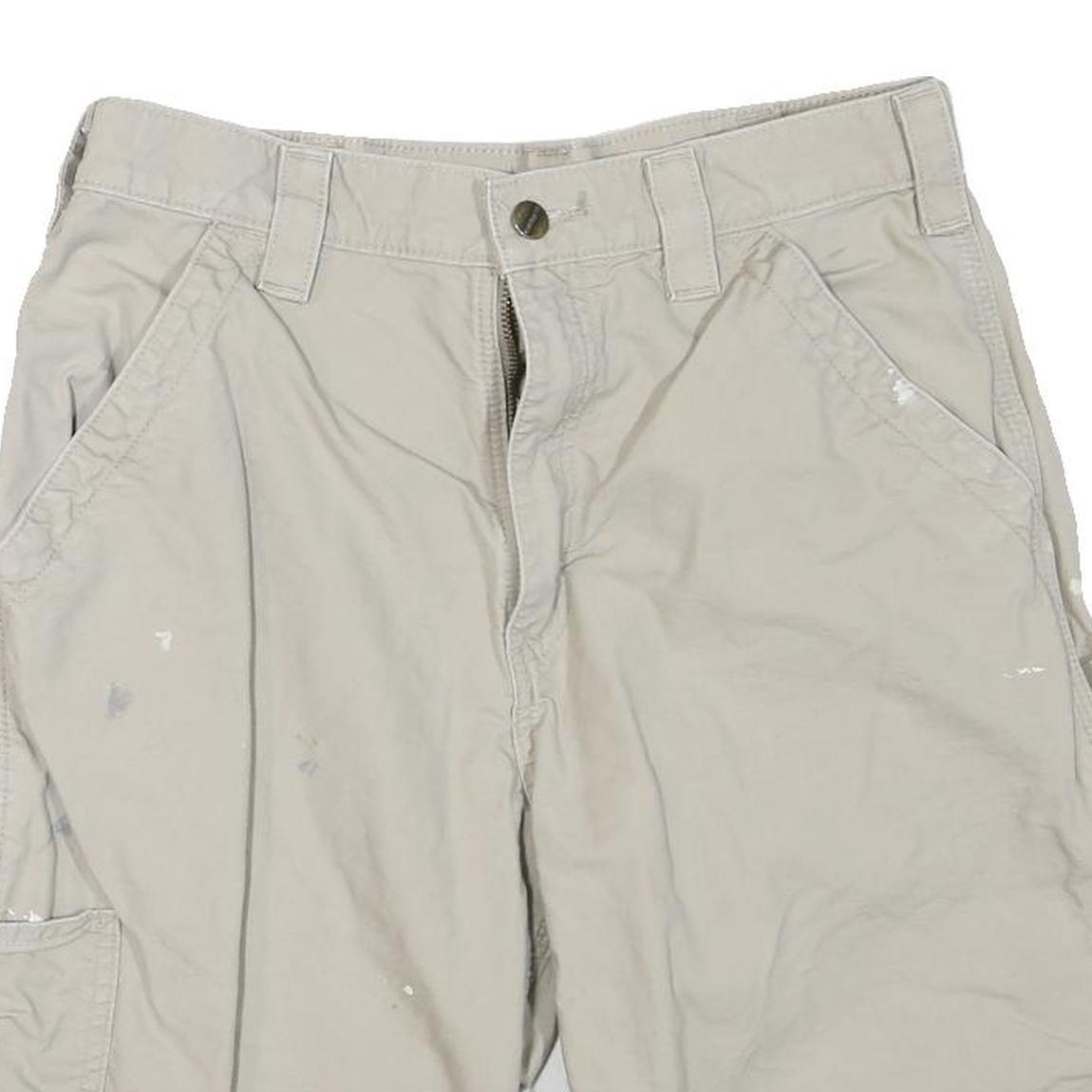 CARHARTT Mens Shorts Beige Cargo Workwear M W32 Durable Cotton Blend