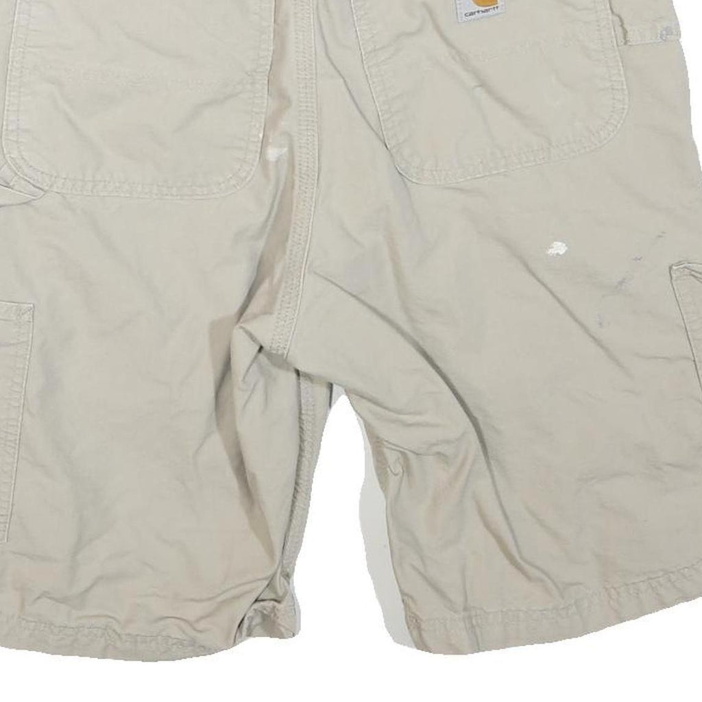 CARHARTT Mens Shorts Beige Cargo Workwear M W32 Durable Cotton Blend