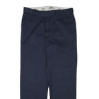 DICKIES Mens Cotton Blend Navy Regular Fit Straight Leg Trousers W36 L32