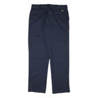 DICKIES Mens Cotton Blend Navy Regular Fit Straight Leg Trousers W36 L32