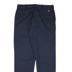 DICKIES Mens Cotton Blend Navy Regular Fit Straight Leg Trousers W36 L32