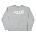 NIKE Mens Grey Air Force Gymnastics Crew Neck M Sweatshirt Cotton Blend Pullover