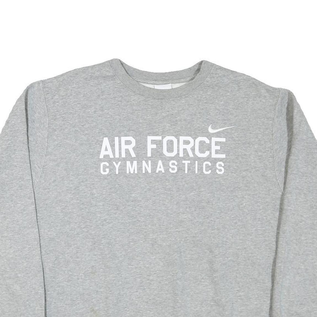 NIKE Mens Grey Air Force Gymnastics Crew Neck M Sweatshirt Cotton Blend Pullover