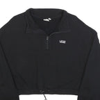 VANS Womens Black Crop Half Zip Sweatshirt XL Casual Streetwear