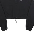 VANS Womens Black Crop Half Zip Sweatshirt XL Casual Streetwear