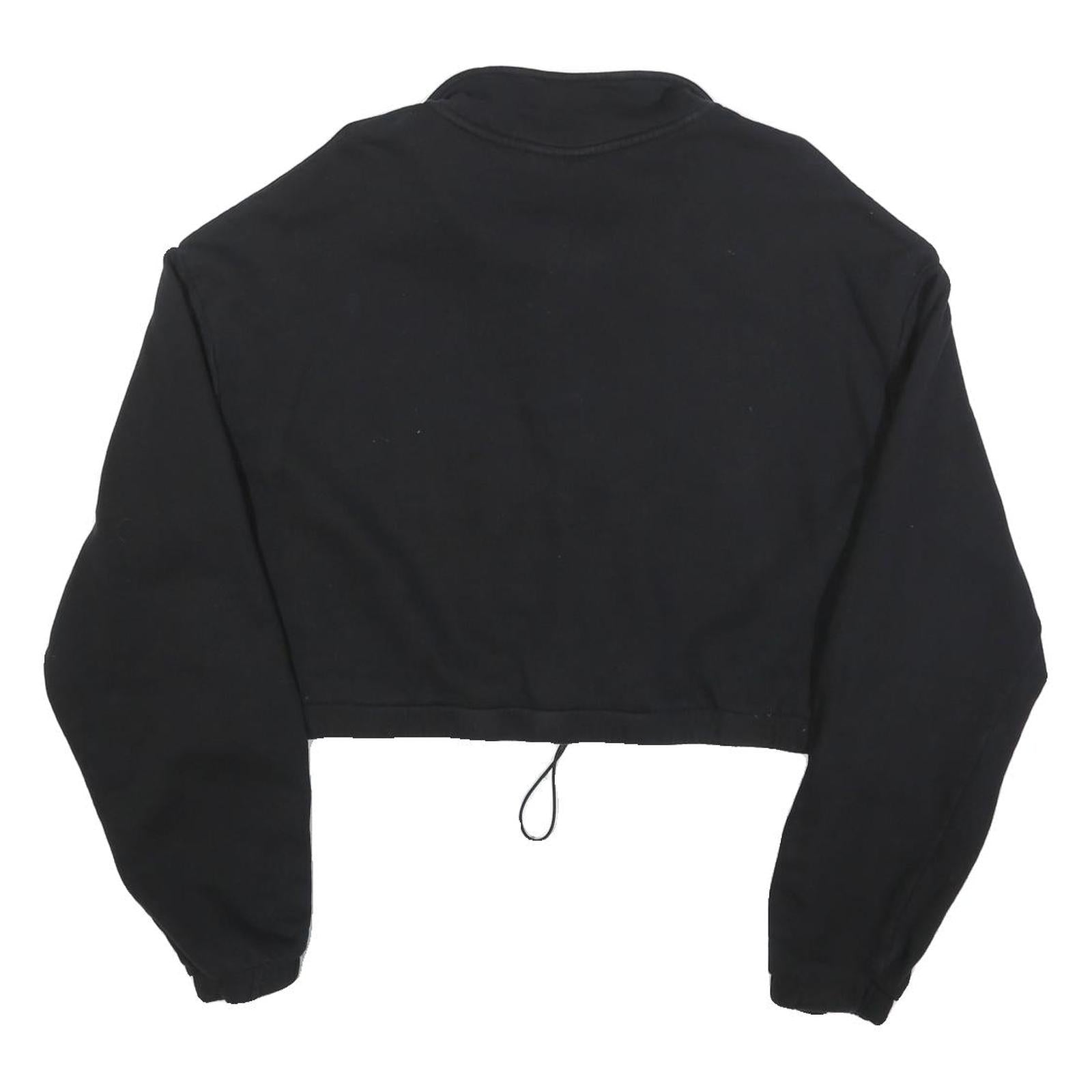 VANS Womens Black Crop Half Zip Sweatshirt XL Casual Streetwear