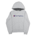 CHAMPION Mens Grey Hoodie L Cotton Blend Casual Logo Pullover Sweatshirt