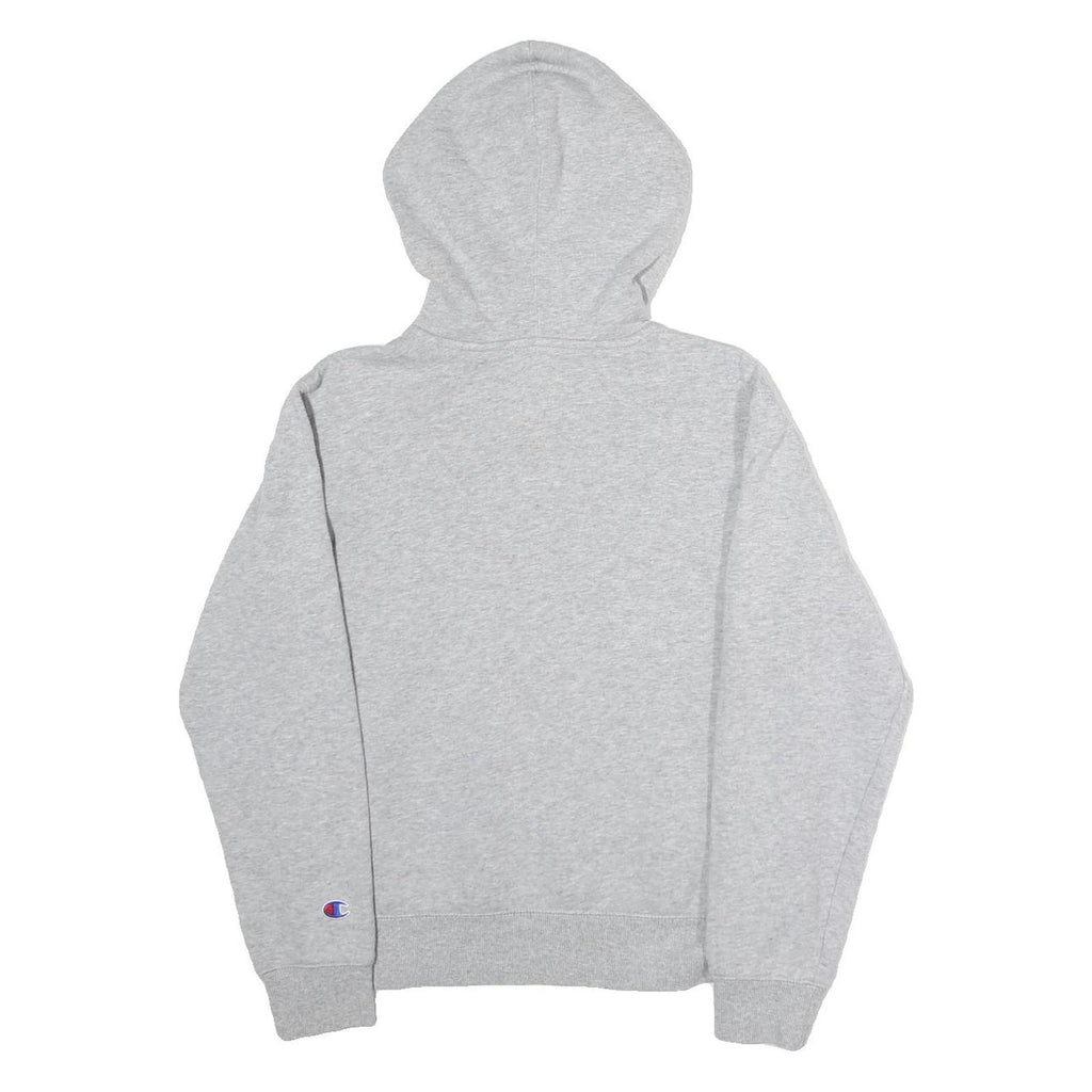 CHAMPION Mens Grey Hoodie L Cotton Blend Casual Logo Pullover Sweatshirt