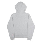 CHAMPION Mens Grey Hoodie L Cotton Blend Casual Logo Pullover Sweatshirt