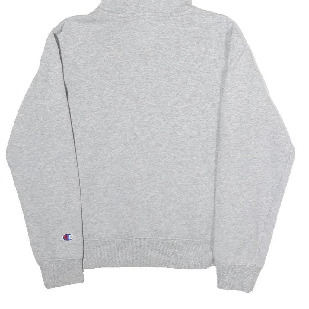 CHAMPION Mens Grey Hoodie L Cotton Blend Casual Logo Pullover Sweatshirt