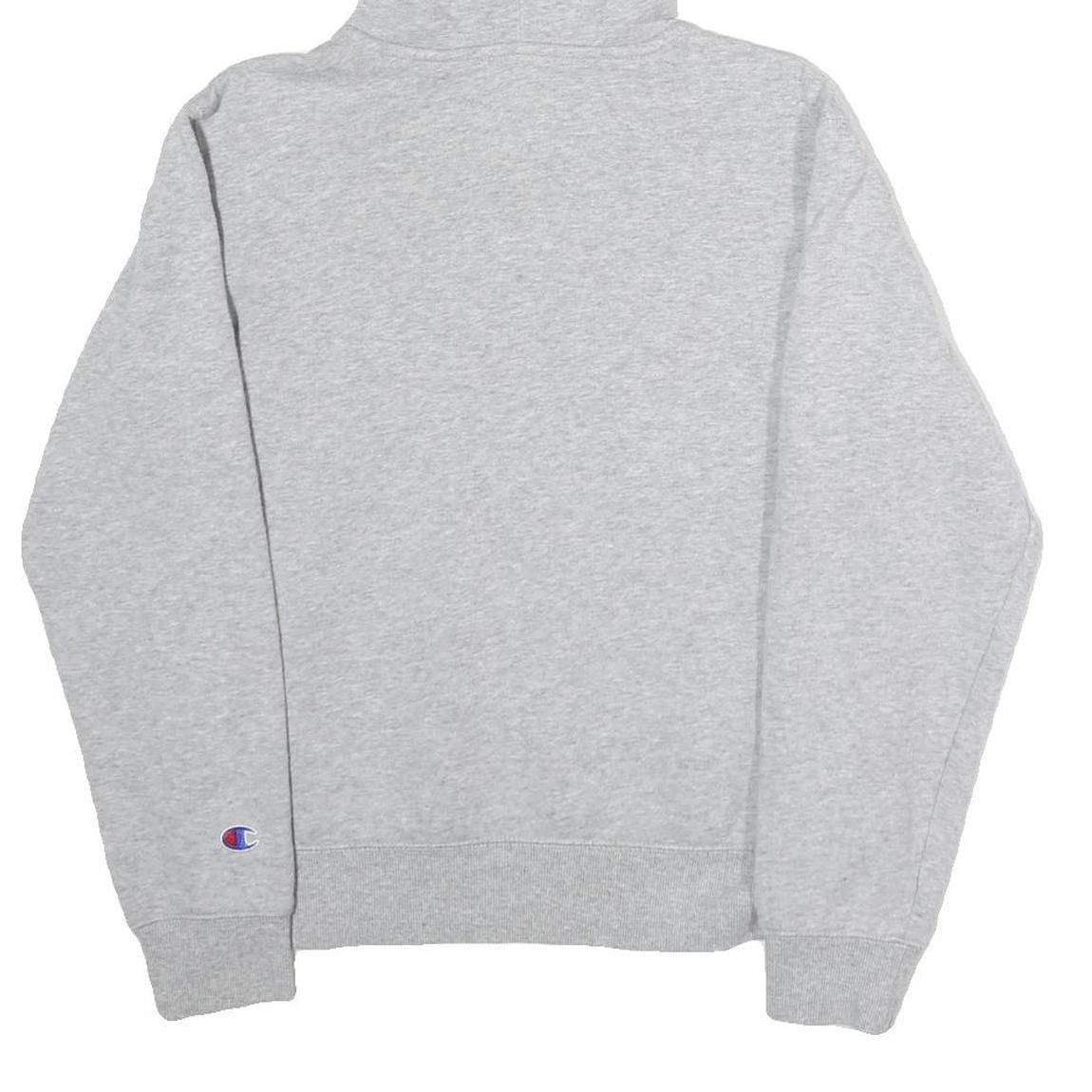CHAMPION Mens Grey Hoodie L Cotton Blend Casual Logo Pullover Sweatshirt