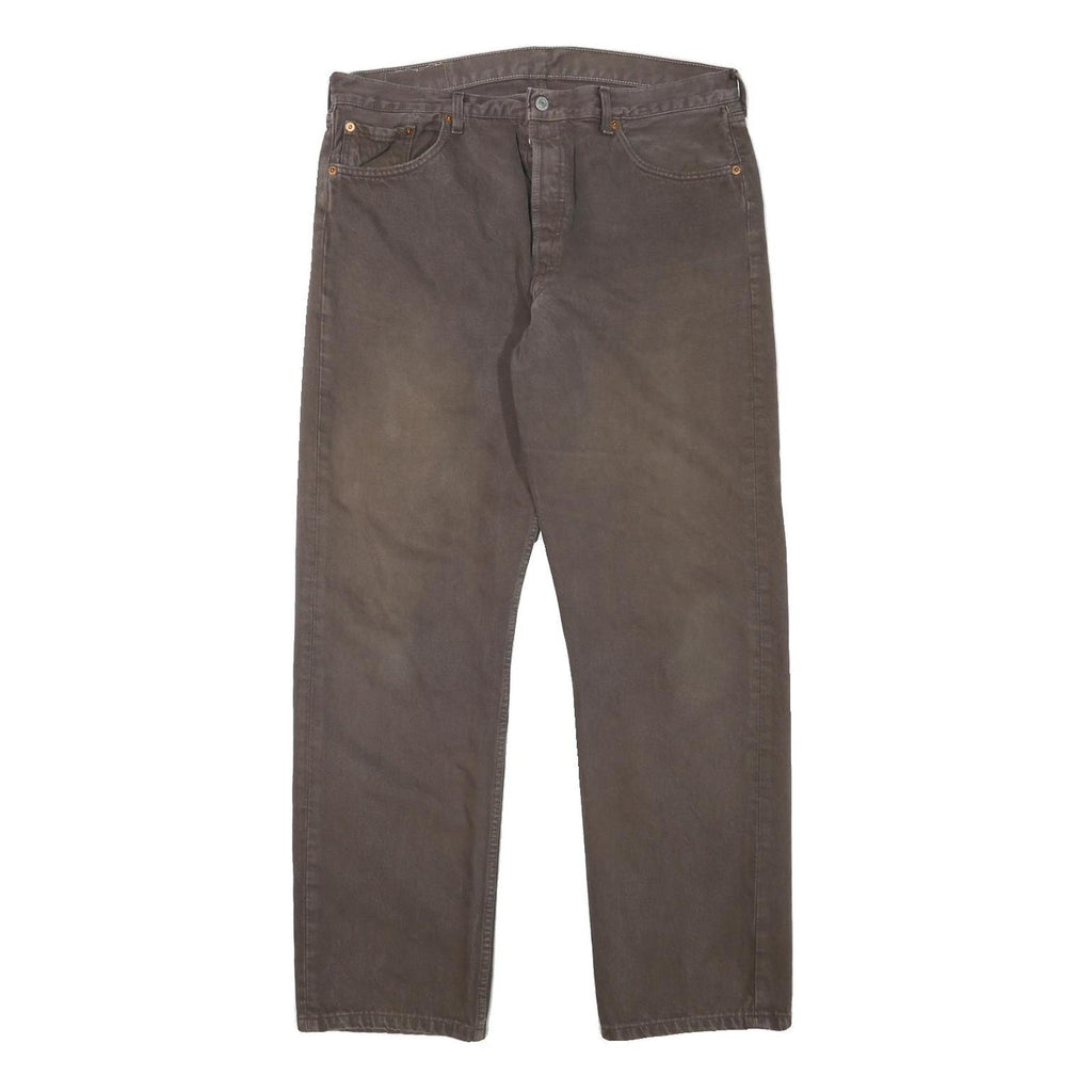 LEVI'S 501 Mens Jeans Brown Regular Straight Denim Medium W35 L31 Classic Fit