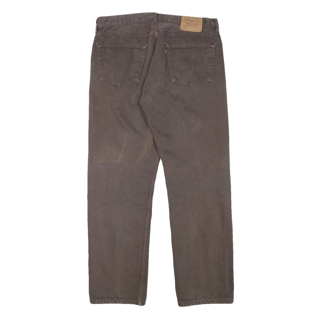 LEVI'S 501 Mens Jeans Brown Regular Straight Denim Medium W35 L31 Classic Fit