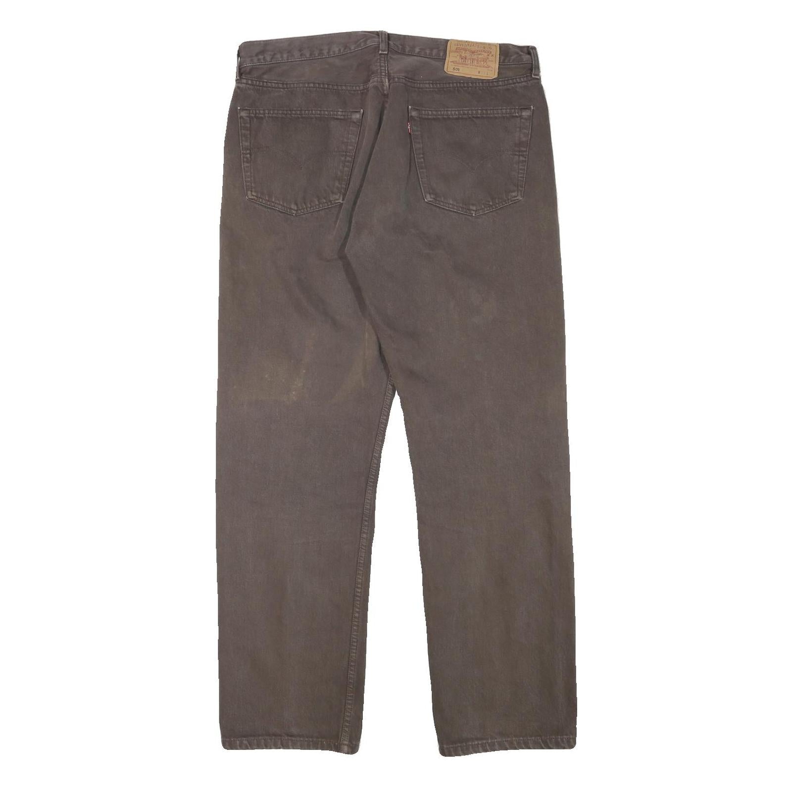 LEVI'S 501 Mens Jeans Brown Regular Straight Denim Medium W35 L31 Classic Fit