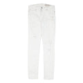 ALL SAINTS Womens White Regular Skinny Denim Jeans W27 L29 Distressed Zip