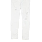 ALL SAINTS Womens White Regular Skinny Denim Jeans W27 L29 Distressed Zip