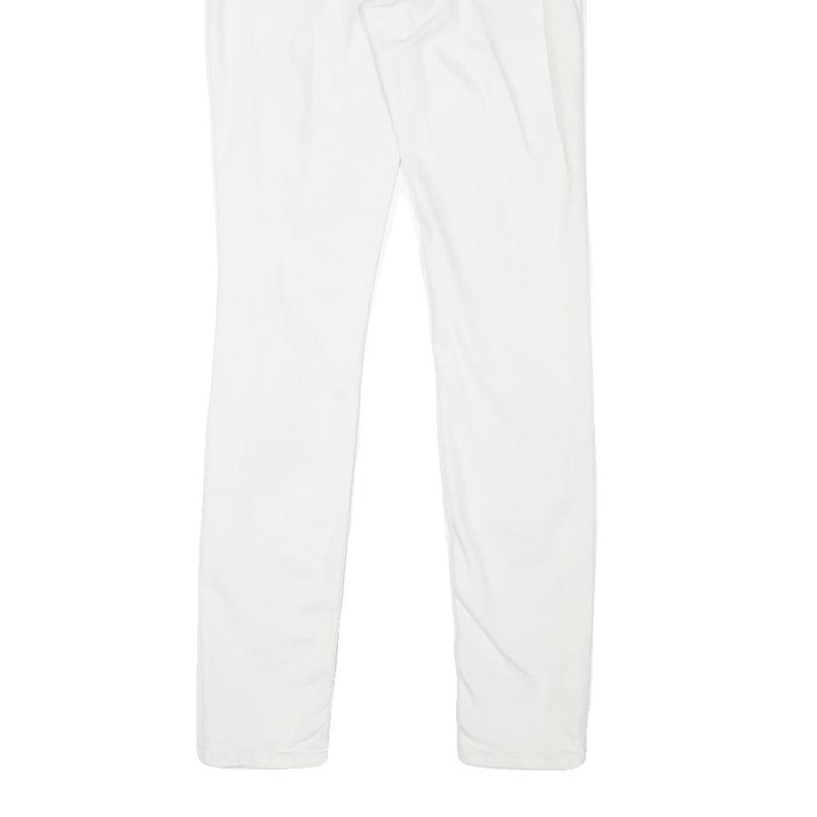 ALL SAINTS Womens White Regular Skinny Denim Jeans W27 L29 Distressed Zip