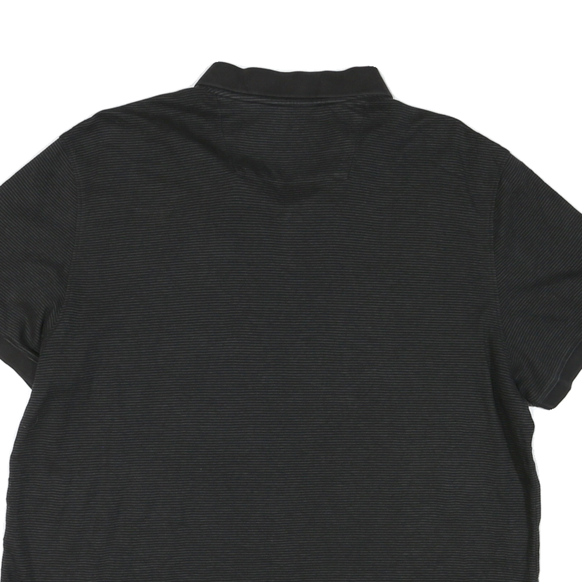 CALVIN KLEIN Mens Black Short Sleeve Striped XL Polo Shirt Cotton Blend Casual