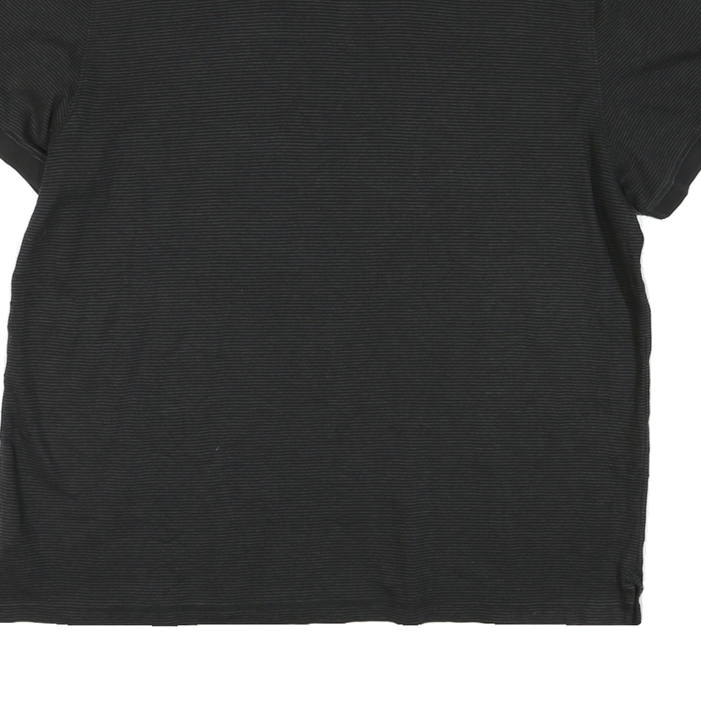 CALVIN KLEIN Mens Black Short Sleeve Striped XL Polo Shirt Cotton Blend Casual