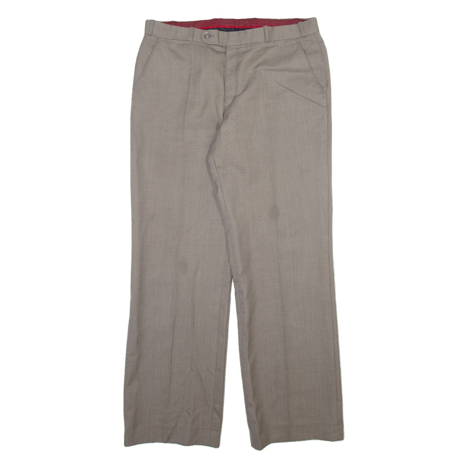 Mens Trousers Brown Regular Straight W32 L30