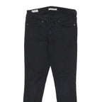 LEVI'S 711 BIG E Womens Slim Black Denim Raw W27 L28 Slim Fit Zip Jeans