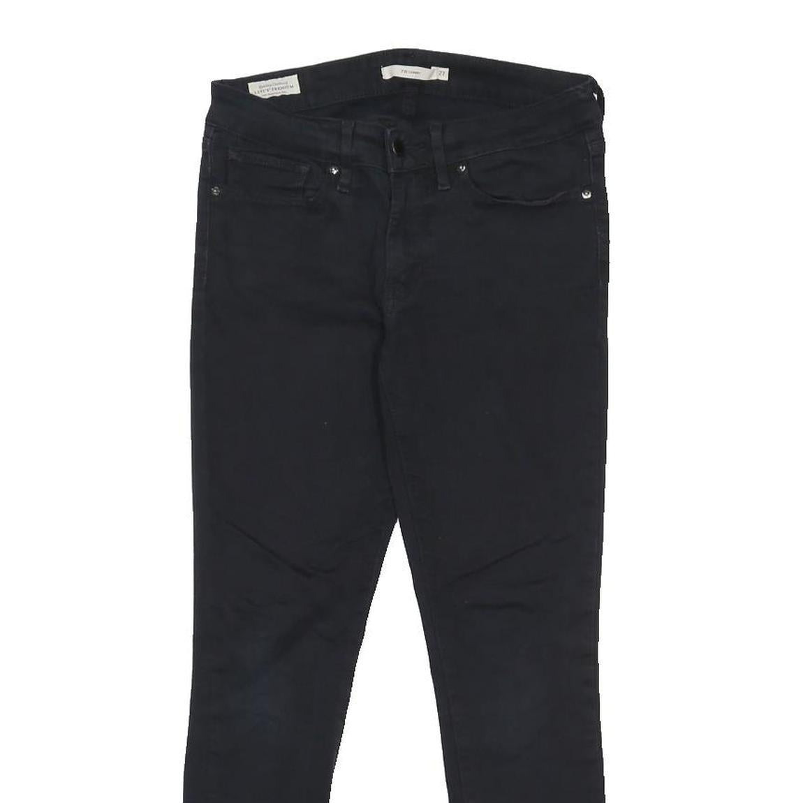 LEVI'S 711 BIG E Womens Slim Black Denim Raw W27 L28 Slim Fit Zip Jeans