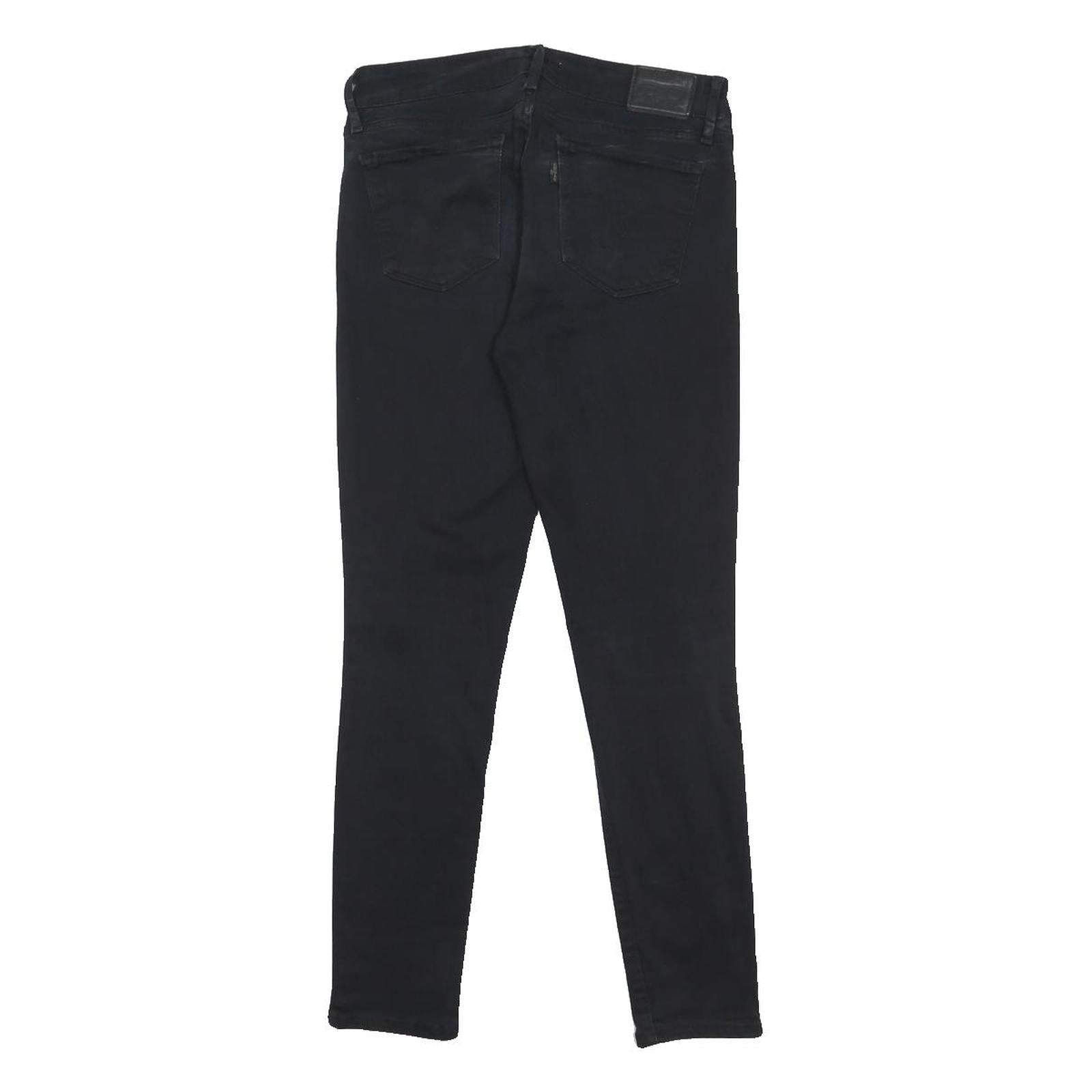 LEVI'S 711 BIG E Womens Slim Black Denim Raw W27 L28 Slim Fit Zip Jeans
